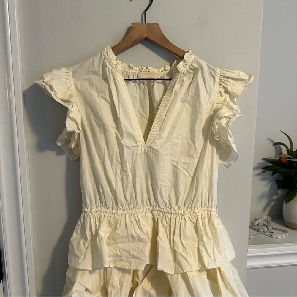 Ulla Johnson Cream Ruffled Tiered Cotton Mini Dress 10 - Picture 9 of 11